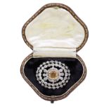 ANTIQUE TOPAZ AND DIAMOND BROOCH