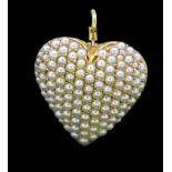 ANTIQUE VICTORIAN PEARL HEART PENDANT