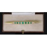 EMERALD AND DIAMOND BROOCH