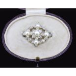 ANTIQUE PEARL AND DIAMOND BROOCH