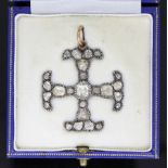 AN ANTIQUE DIAMOND CROSS PENDANT, 19TH CENTURY