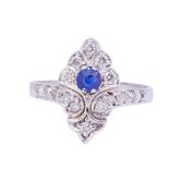 SAPPHIRE AND DIAMOND DRESS RING