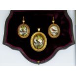 ANTIQUE VICTORIAN ESSEX CRYSTAL PENDANT AND EARRING SET