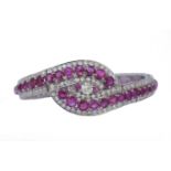 IMPORTANT BURMA RUBY AND DIAMOND BRACELET