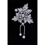 IMPORTANT DIAMOND FLORAL BROOCH