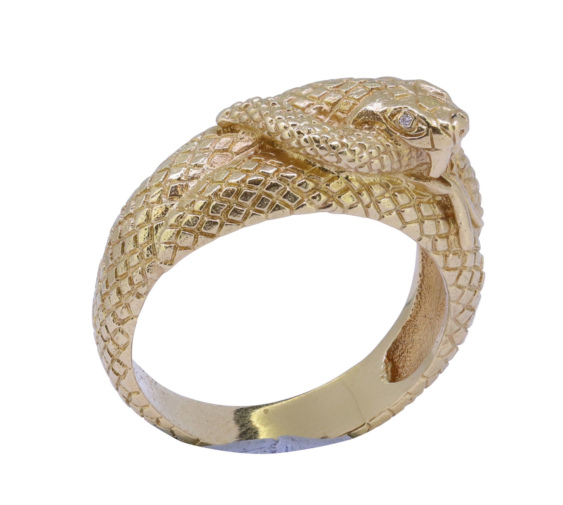 RELIEF COILED DIAMOND SNAKE RING - Image 2 of 2