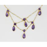 ANTIQUE VICTORIAN AMETHYST AND PEARL NECKLACE