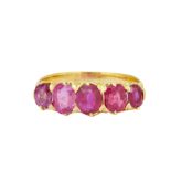 ANTIQUE 5-STONE RUBY RING