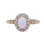 OPAL AND DIAMOND CLUSTER RING