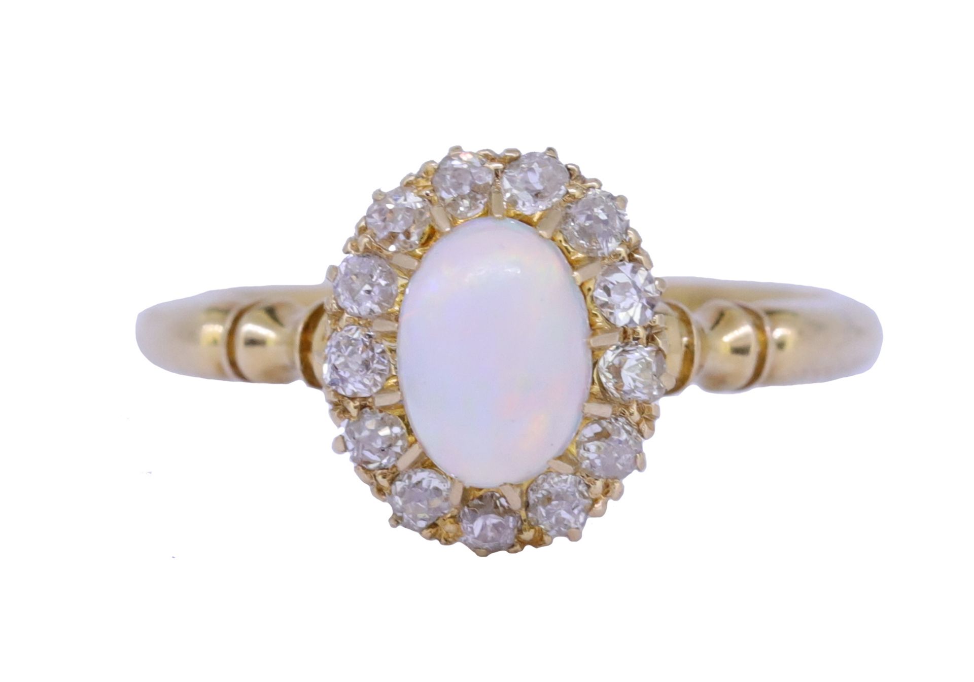 OPAL AND DIAMOND CLUSTER RING