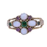 ANTIQUE OPAL AND GEMSTONE RING