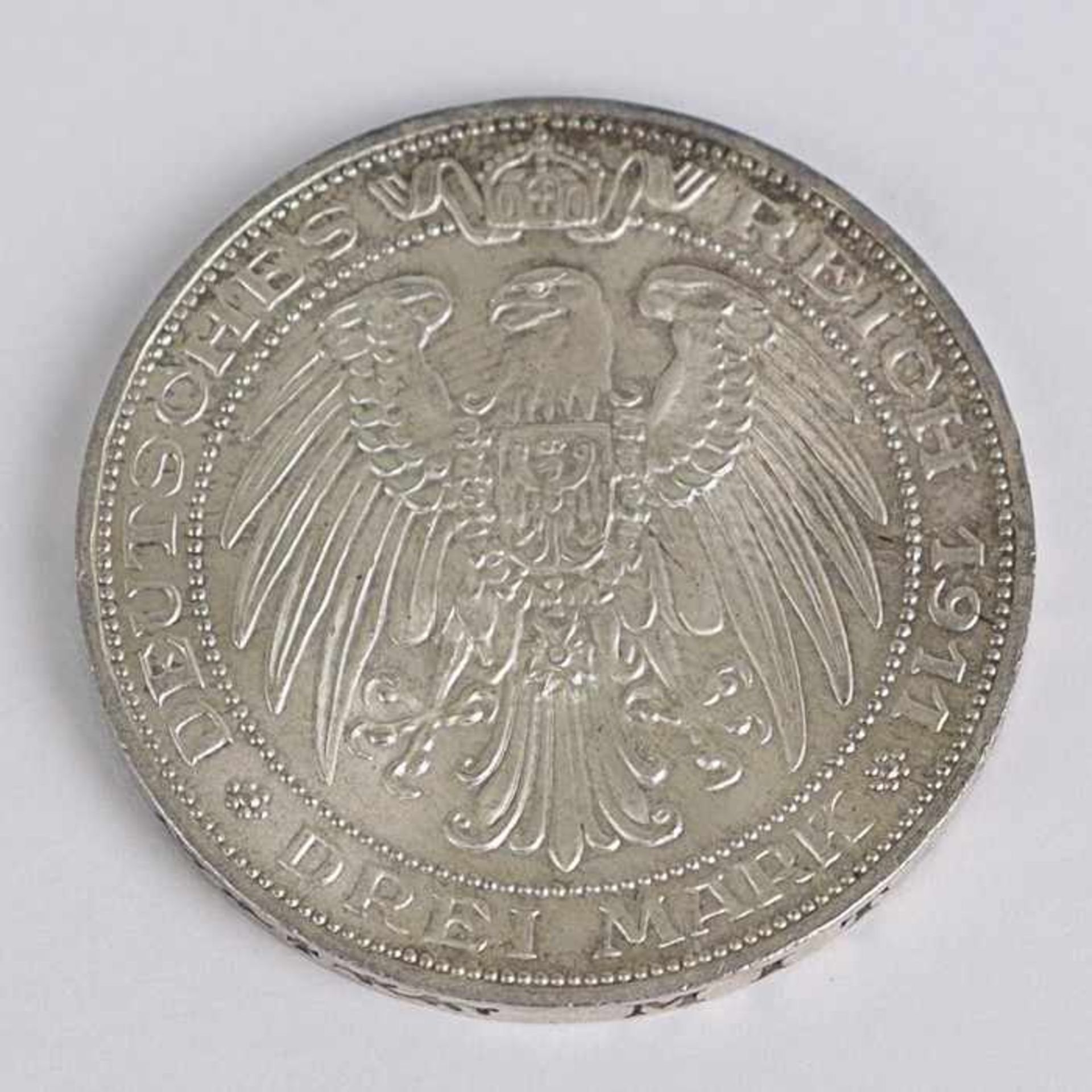 Deutsches ReichSilbermünze, 3 Reichsmark 1929E,Tausend Jahre Burg und Stadt Meissen, ss- vz, Patina-