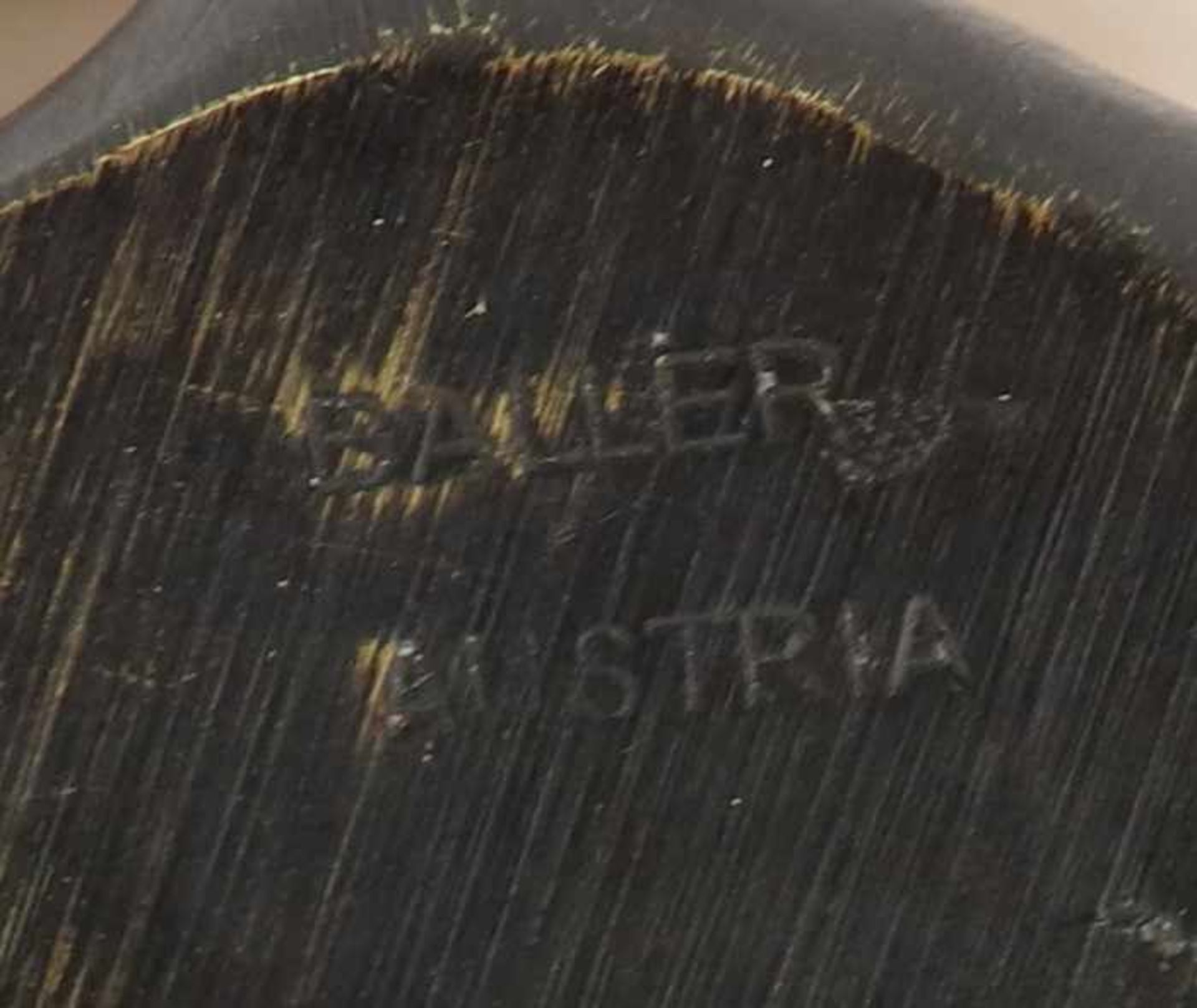 Bosse, Walter - Katzeum 1950/60, am Boden gem. "Baller Austria", Messingminiatur, schwarz patiniert, - Bild 2 aus 2