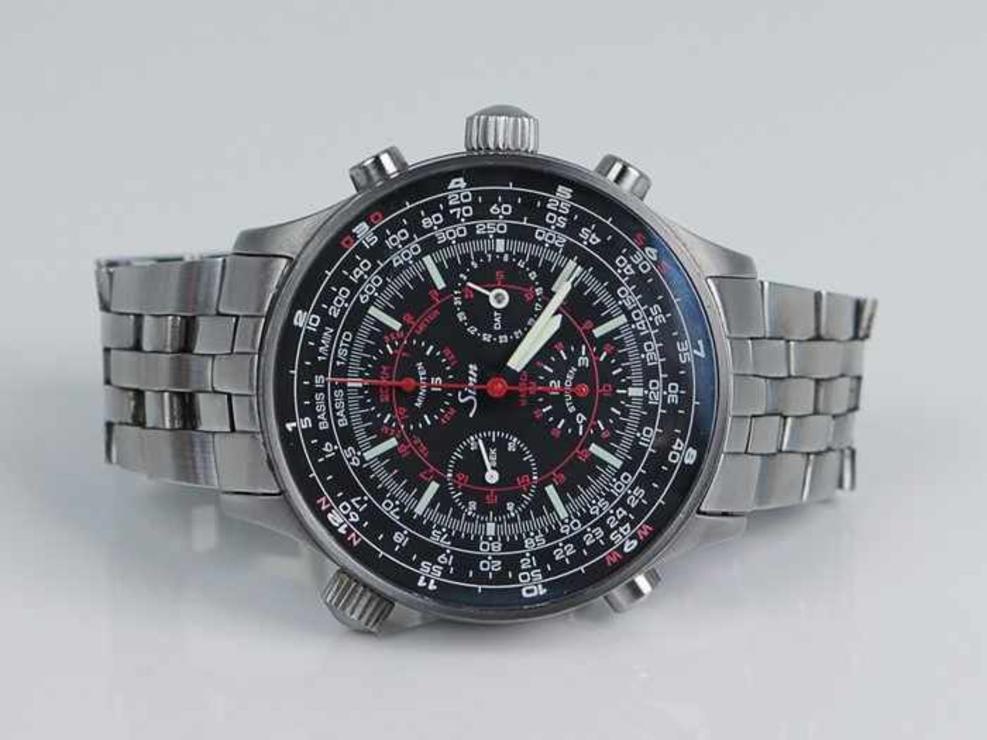 Sinn - Rattrapante - HerrenchronographLimitierte Auflage, 2003/2004, Edelstahl, rundes Gehäuse, - Bild 2 aus 11