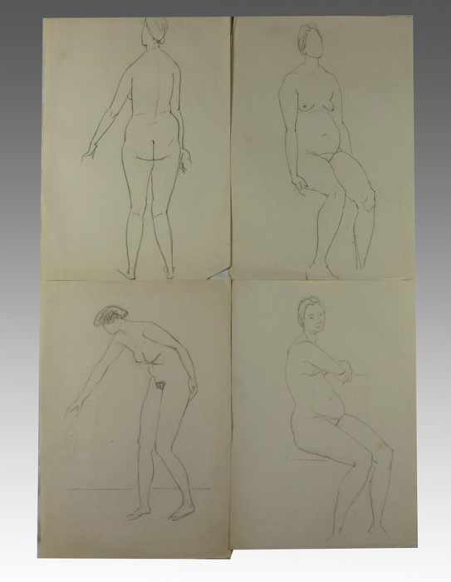 Hemmerlein, Karl7 Zeichnungen, Skizzen/Studien, Frauenakte in unterschiedlichen Haltungen,