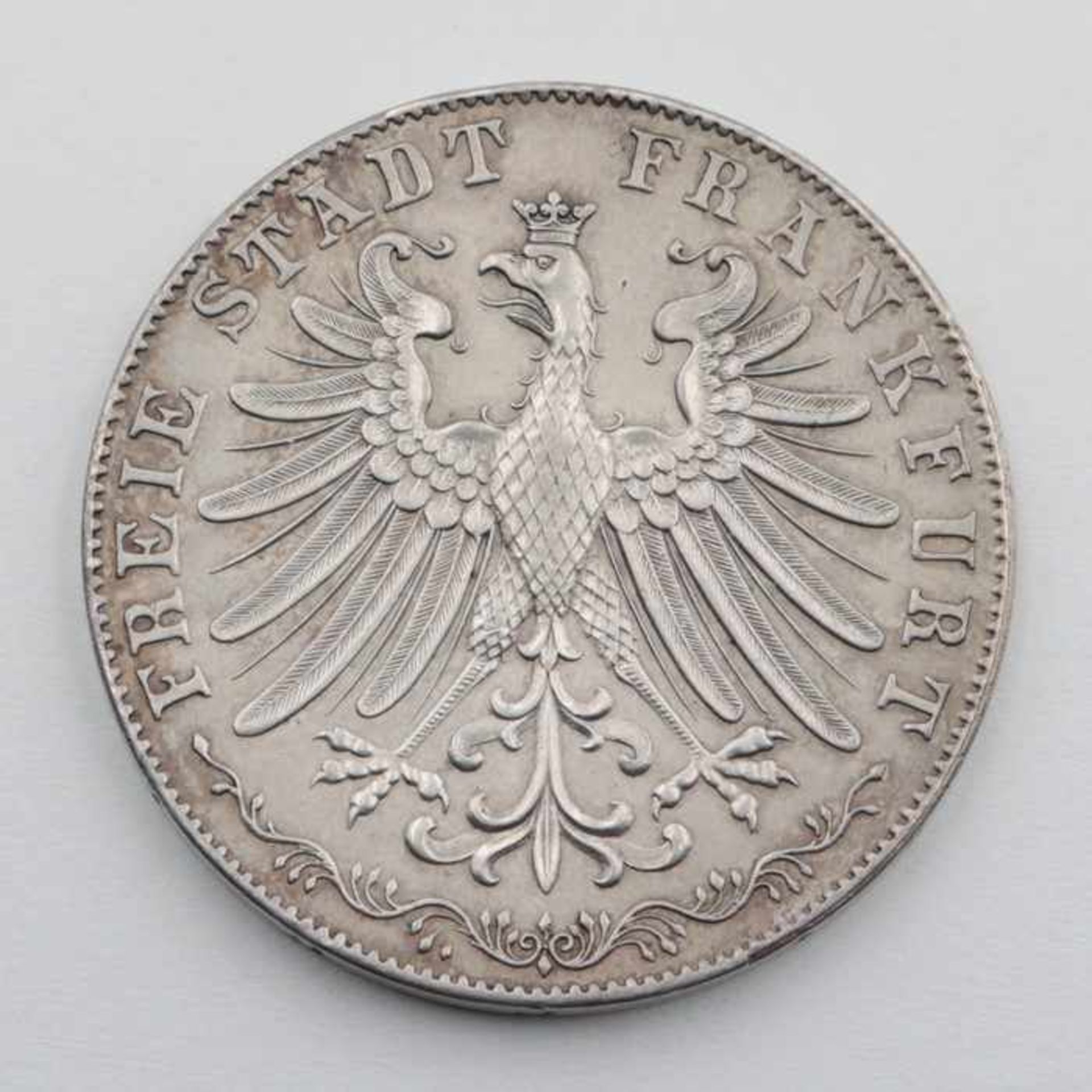 FrankfurtSilbermünze, Doppelgulden 1849, zu Goethe´s 100-jähriger Geburtstagsfeier .., ss. Patina,