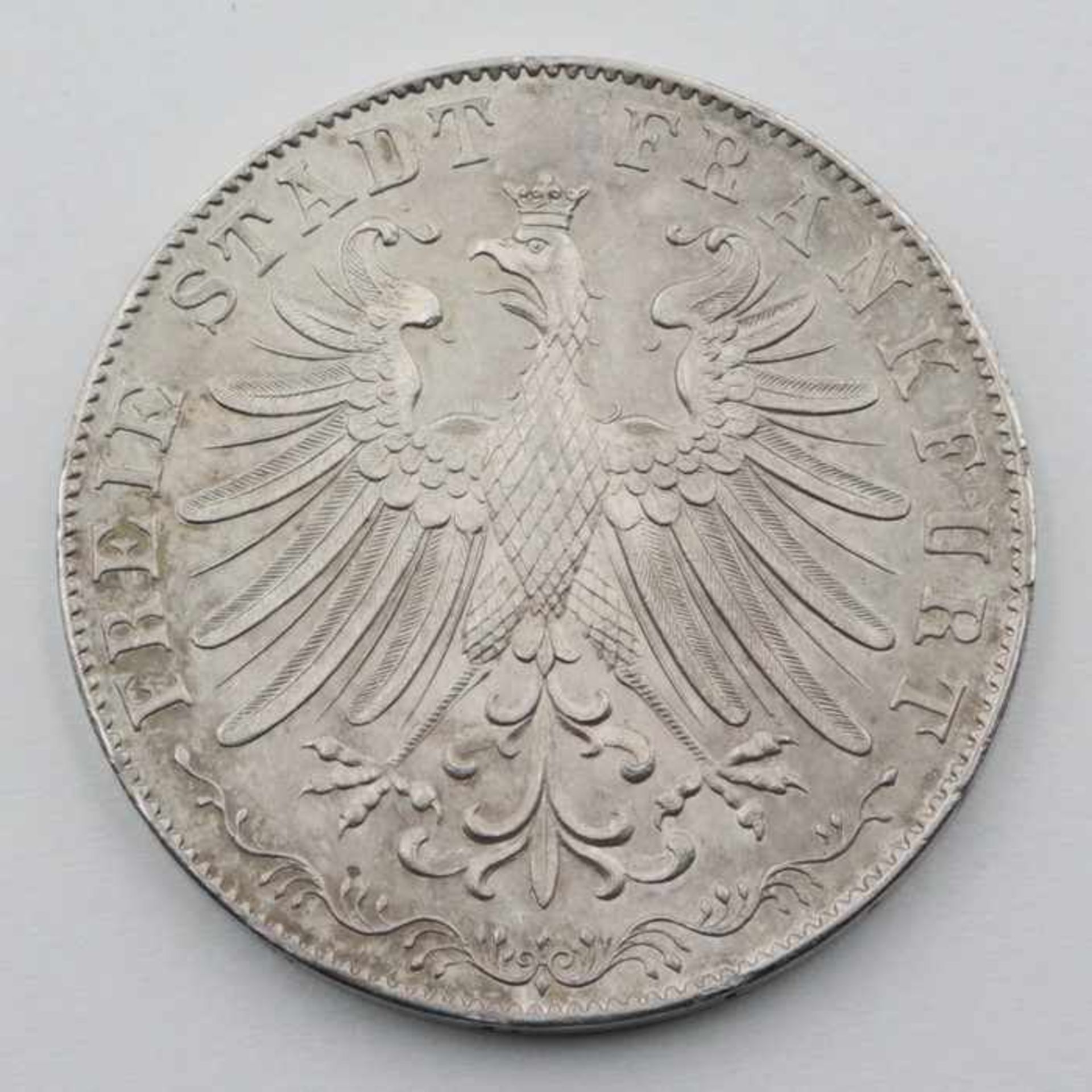 FrankfurtSilbermünze, Doppelgulden 1849, zu Goethe´s 100-jähriger Geburtstagsfeier .., ss. Patina,