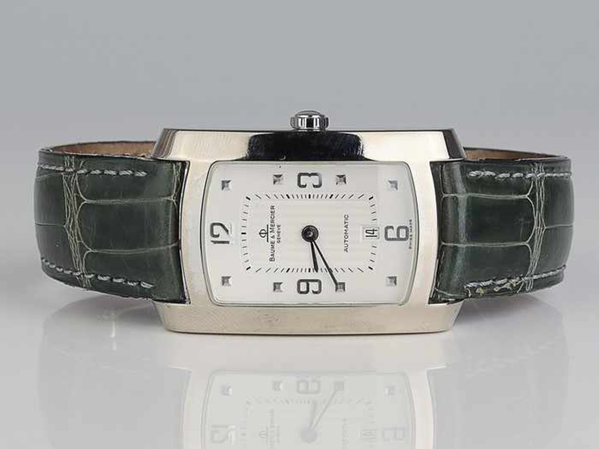 Baume et Mercier - DamenarmbanduhrSchweiz, Automatic, WG 585, rechteckiges Gehäuse, ca.2,5 x 3, - Bild 2 aus 4