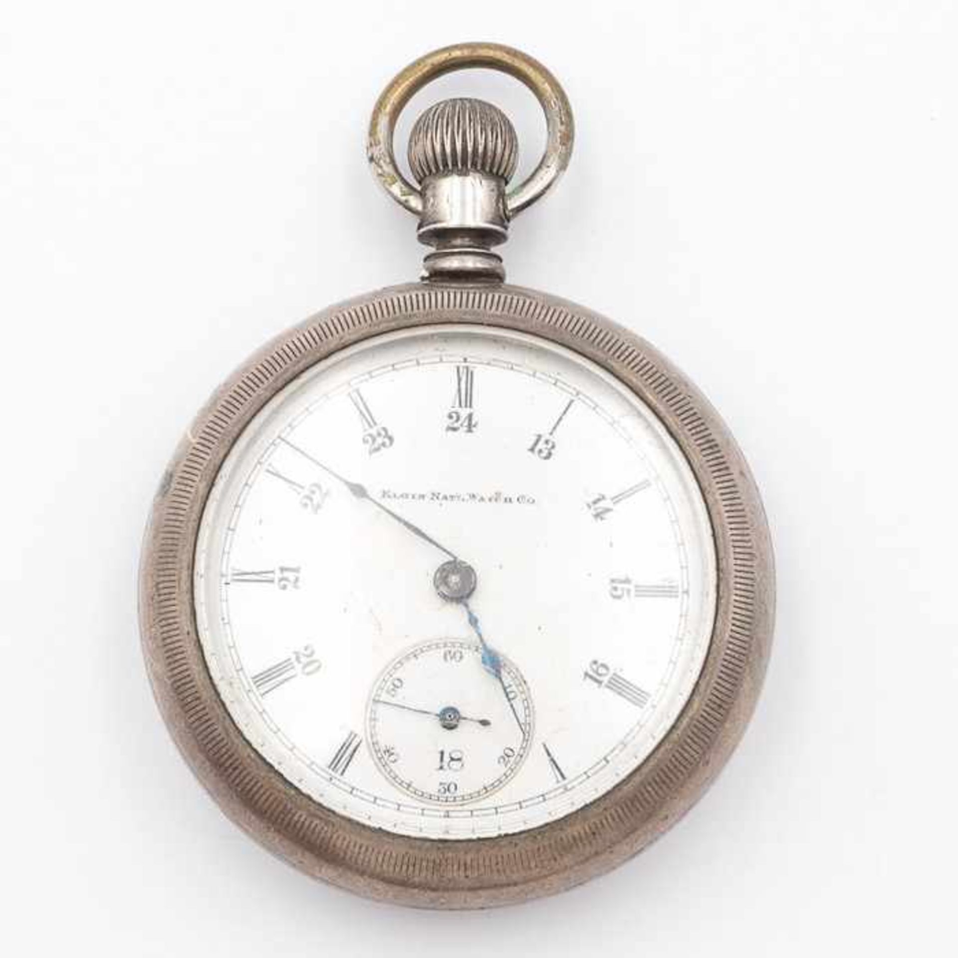 Elgin Natl Watch Co - HerrentaschenuhrSi, Lepine-Gehäuse, Dca.5,5cm,weißes Emailzifferblatt, röm/