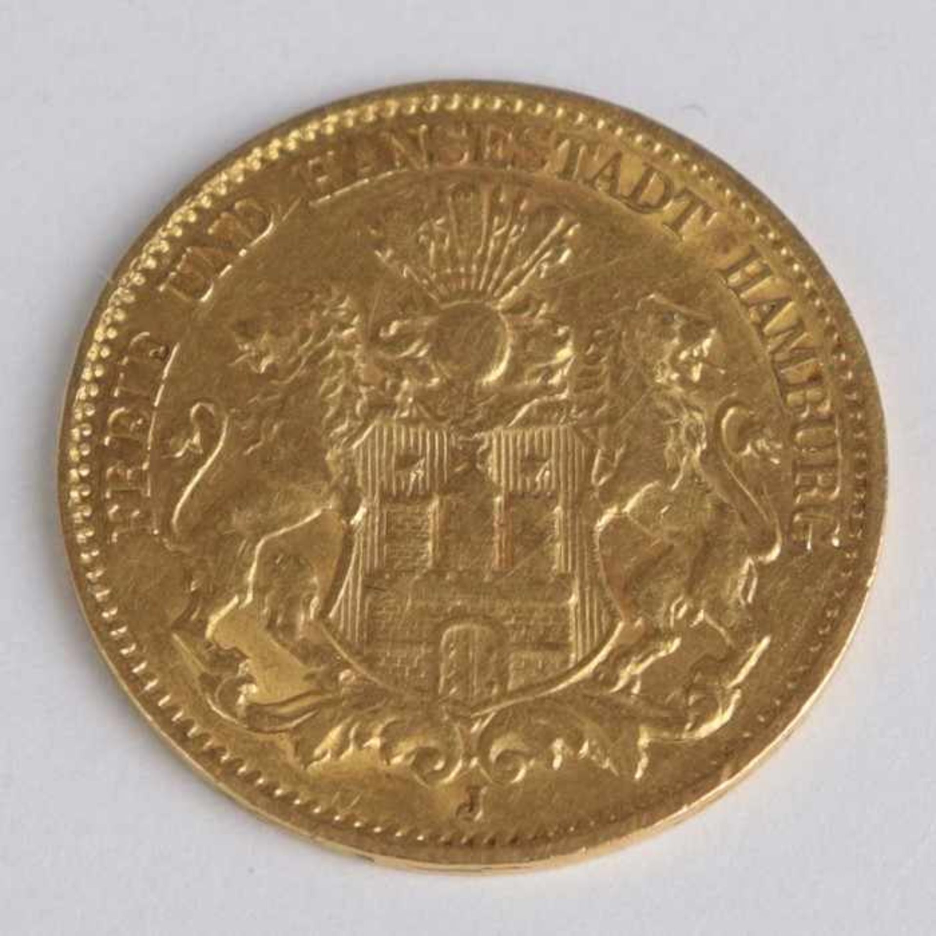 Goldmünze Hamburg - 10 MarkFreie und Hansestadt Hamburg, Deutsches Reich,1888/J, G 3.94g, ss- - -