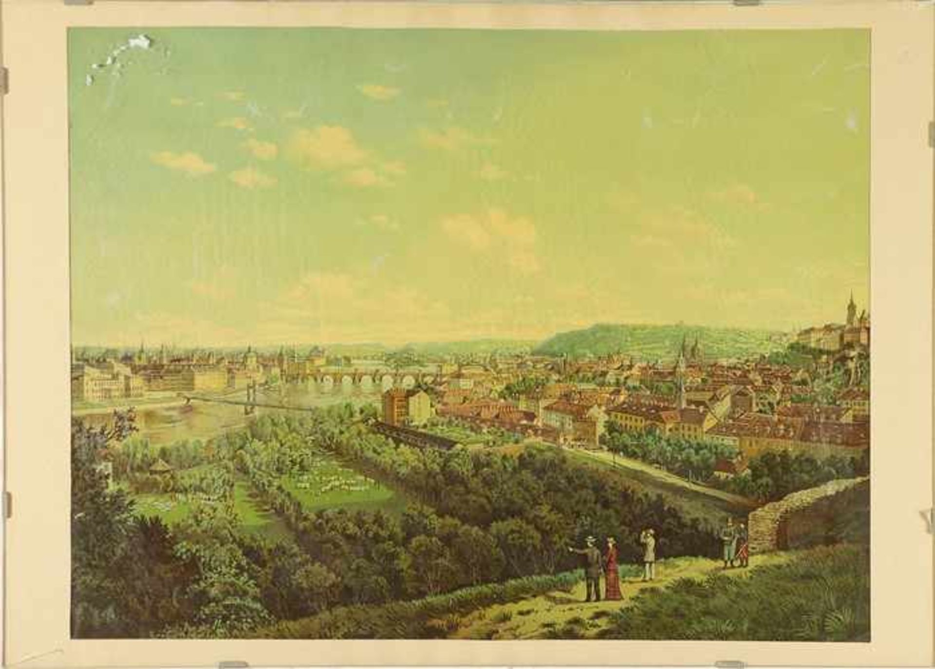 Ansicht - Prag19. Jh., "Ansicht von Prag", m. Blick auf vielen Sehenswürdigkeiten, Prager Burg,