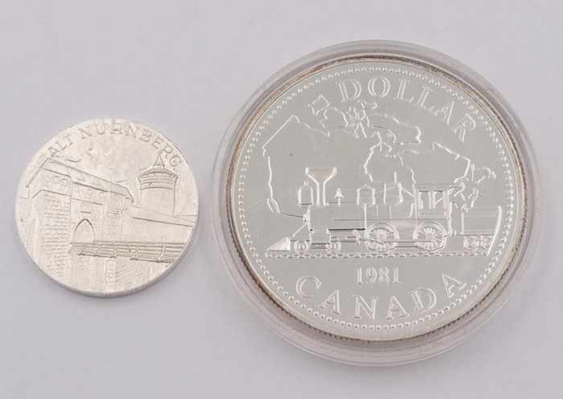 Münze/Medaille2 St., Gedenkmünzen, 1x Dollar, Kanada, Elisabeth II., 1981, Si 500, in Kapsel, 1x - Bild 2 aus 2