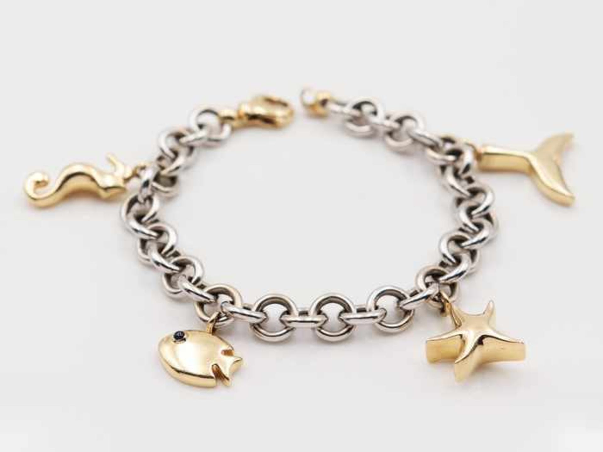 Cetas - ArmbandGG/WG 585, mit Meerestieren - Charms, Lca.19,5cm, Gca.22,18g- - -20.00 % buyer's - Bild 2 aus 2