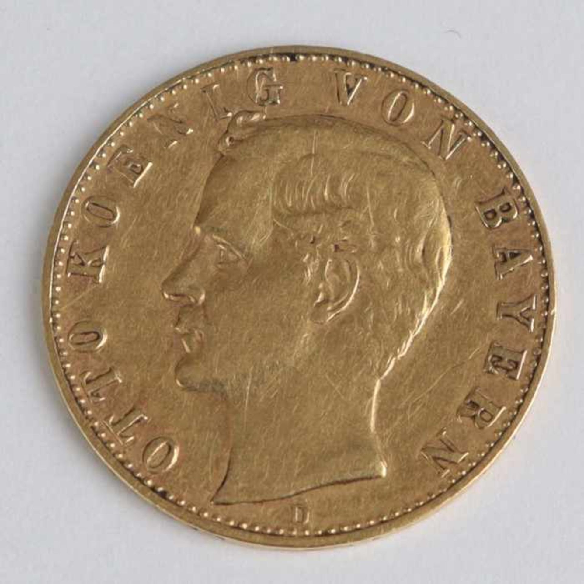 Goldmünze Bayern - 10 MarkOtto Koenig von Bayern, Deutsches Reich, 1888/D, G 3,93 g, ss- - -20.