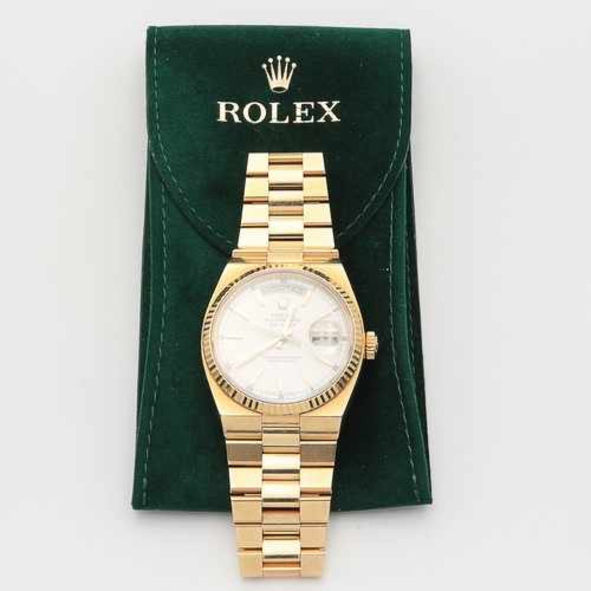 Rolex - HerrenarmbanduhrSchweiz, GG 750, Chronometer, Day Date Oysterquartz, rundes Gehäuse, Dca.3, - Bild 9 aus 17