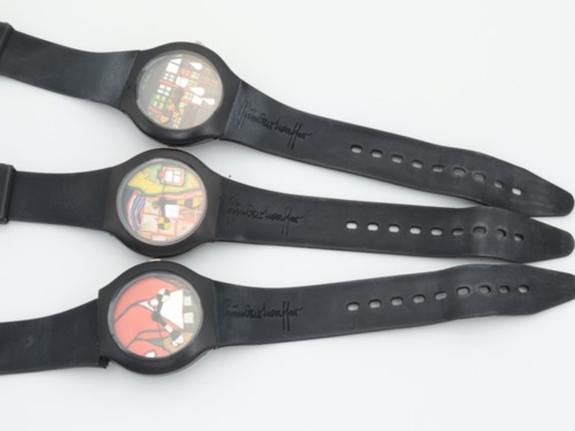 Hundertwasser - Künstlerarmbanduhren3 St., limitierte Edition, 1x City-Lights, Nr.637/5000, 1x - Bild 4 aus 9