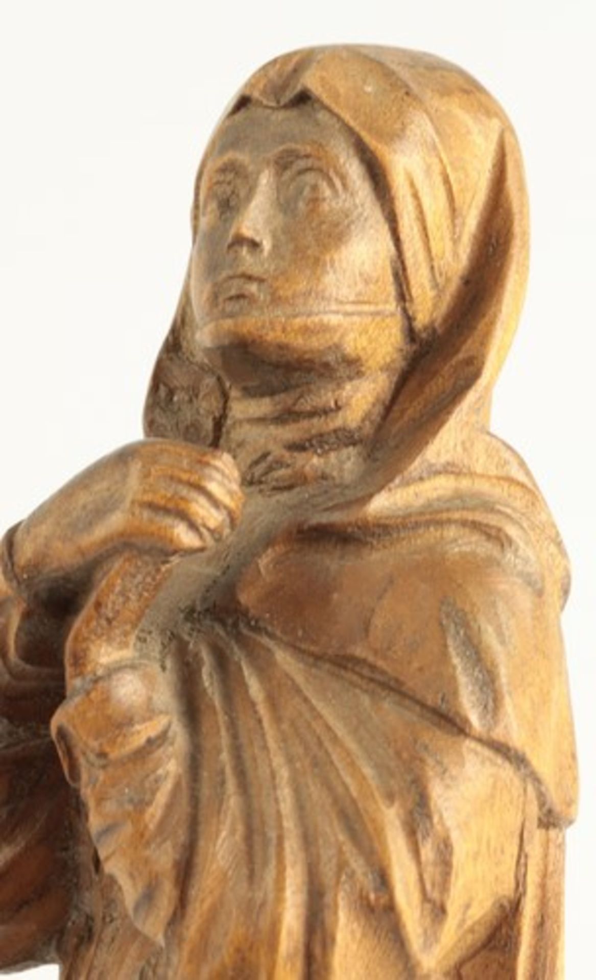 Madonna20.Jh., wohl Bergmann, vollplastische Holzschnitzerei, Nürnberger Madonna, m. Kopftuch, - Bild 5 aus 6