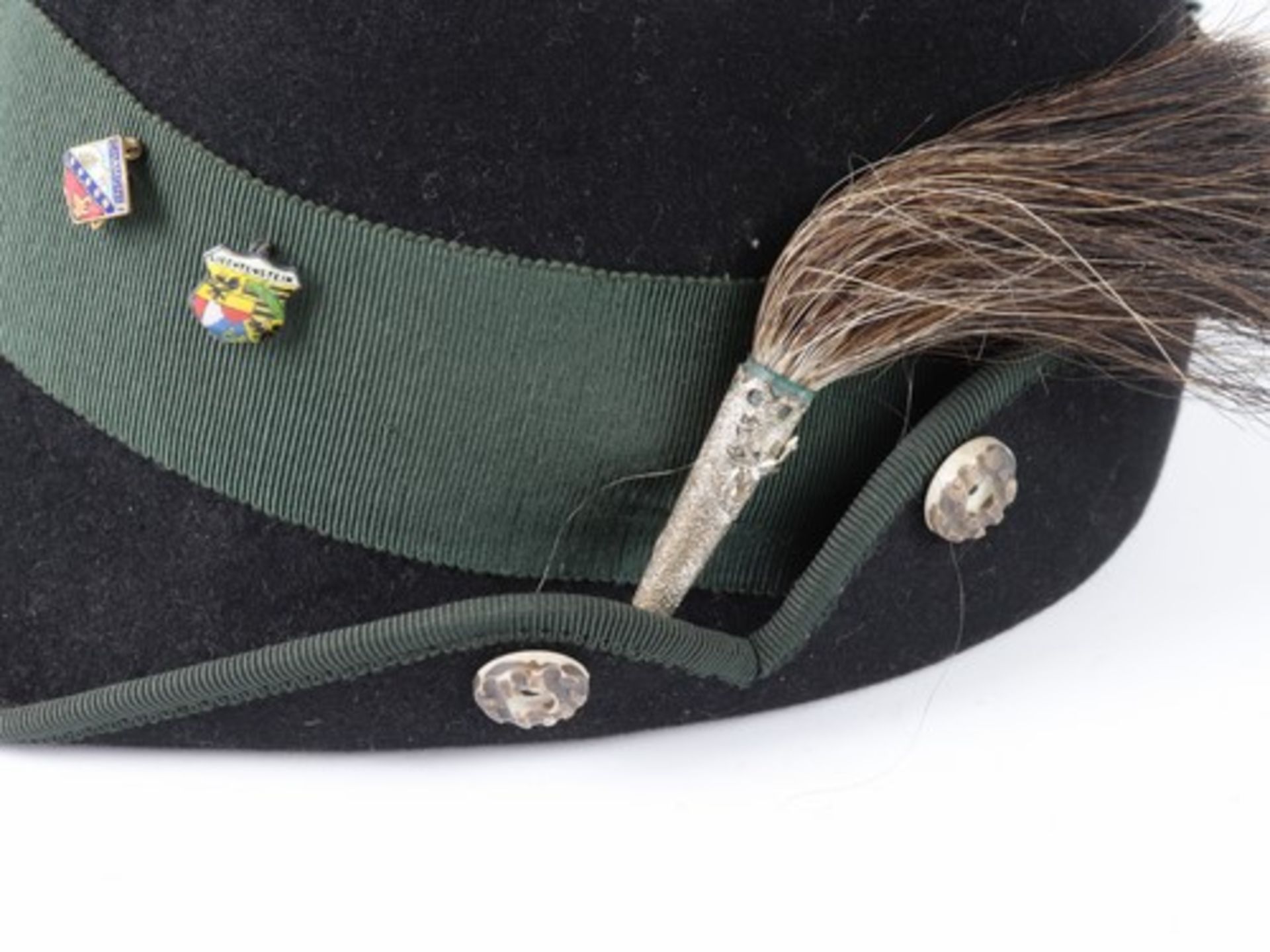 Trachtenhüte2 St., Damenhüte, dabei Original Ischler Hut, ausstaffiert mit Hirschhornknöpfen u. - Bild 2 aus 4