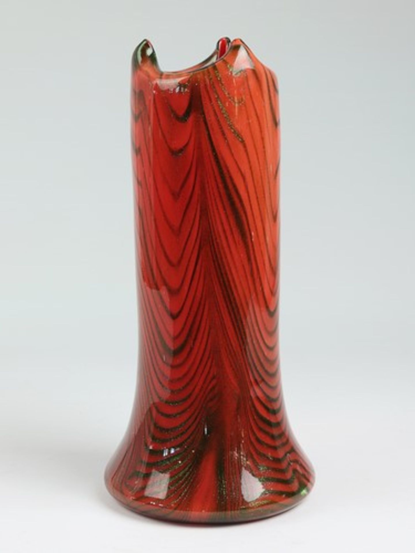 Leerdam Unica - Vase1950/60er J., farbloses dickwandiges Glas, runder breiter Stand m. geschliffenem - Bild 2 aus 7