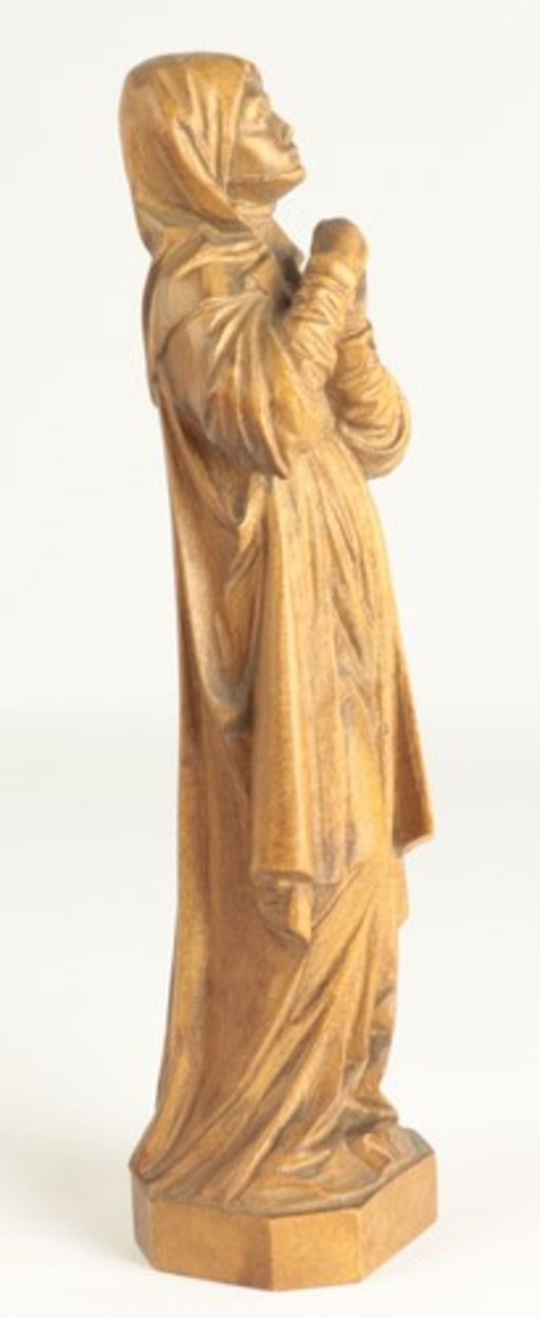 Madonna20.Jh., wohl Bergmann, vollplastische Holzschnitzerei, Nürnberger Madonna, m. Kopftuch, - Bild 3 aus 6
