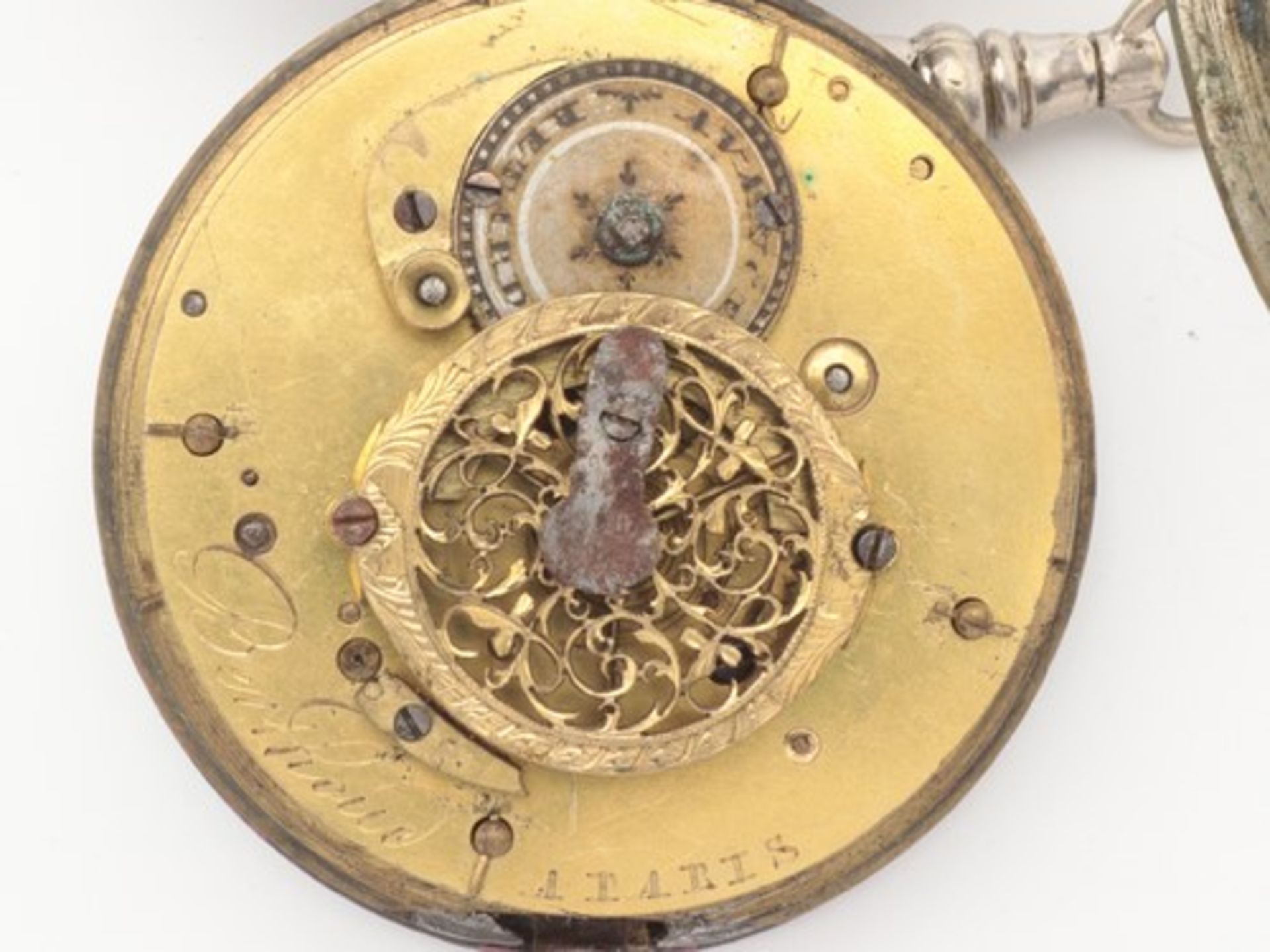 Berthoud a Paris - Herrentaschenuhr18.Jh., Metall, mehrteiliges, rundes Gehäuse, Dca.5cm, weißes - Bild 4 aus 6