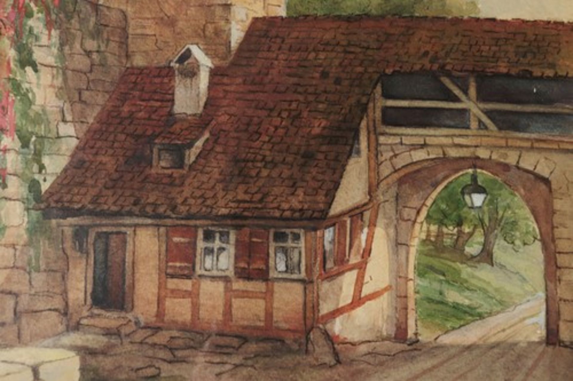 Reulein, Julius Sebald - Rothenburg o.T.Münchner Maler, 2 Aquarelle, "Das Kobolzeller Tor" u. "Altes - Bild 2 aus 6