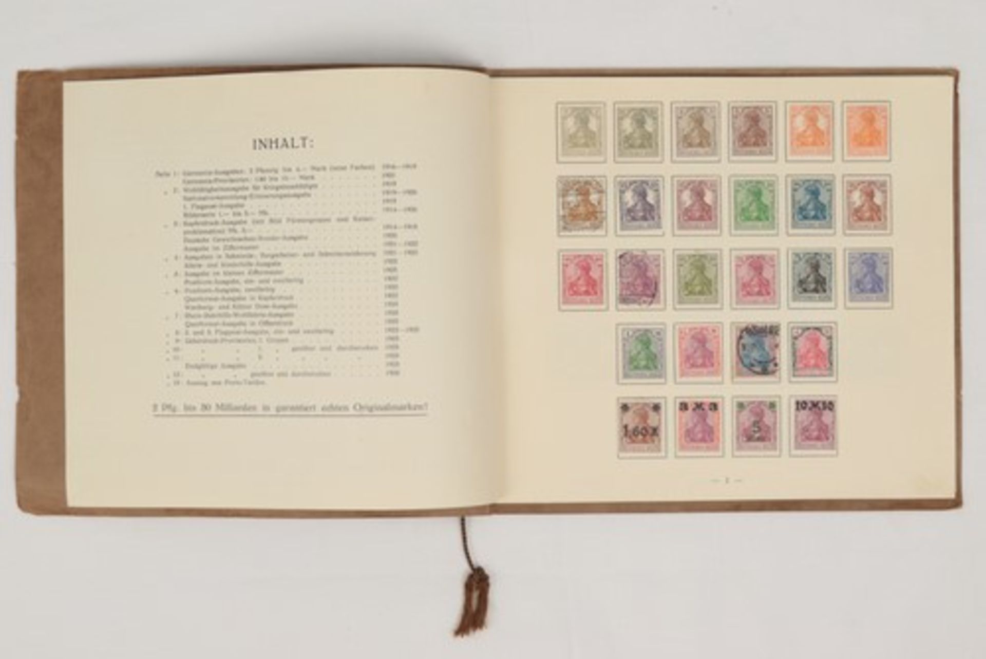 Album - Dt.Reichum 1915/25, "Die Deutsche Briefmarken 1914-1924", versch. Marken, Germania, - Bild 2 aus 3