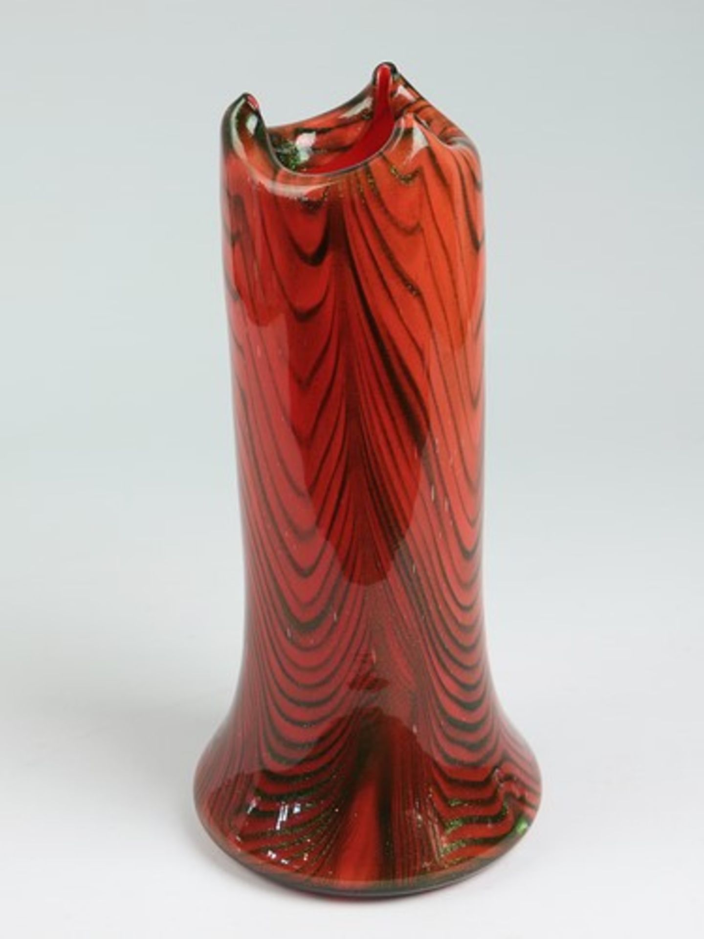 Leerdam Unica - Vase1950/60er J., farbloses dickwandiges Glas, runder breiter Stand m. geschliffenem - Bild 7 aus 7