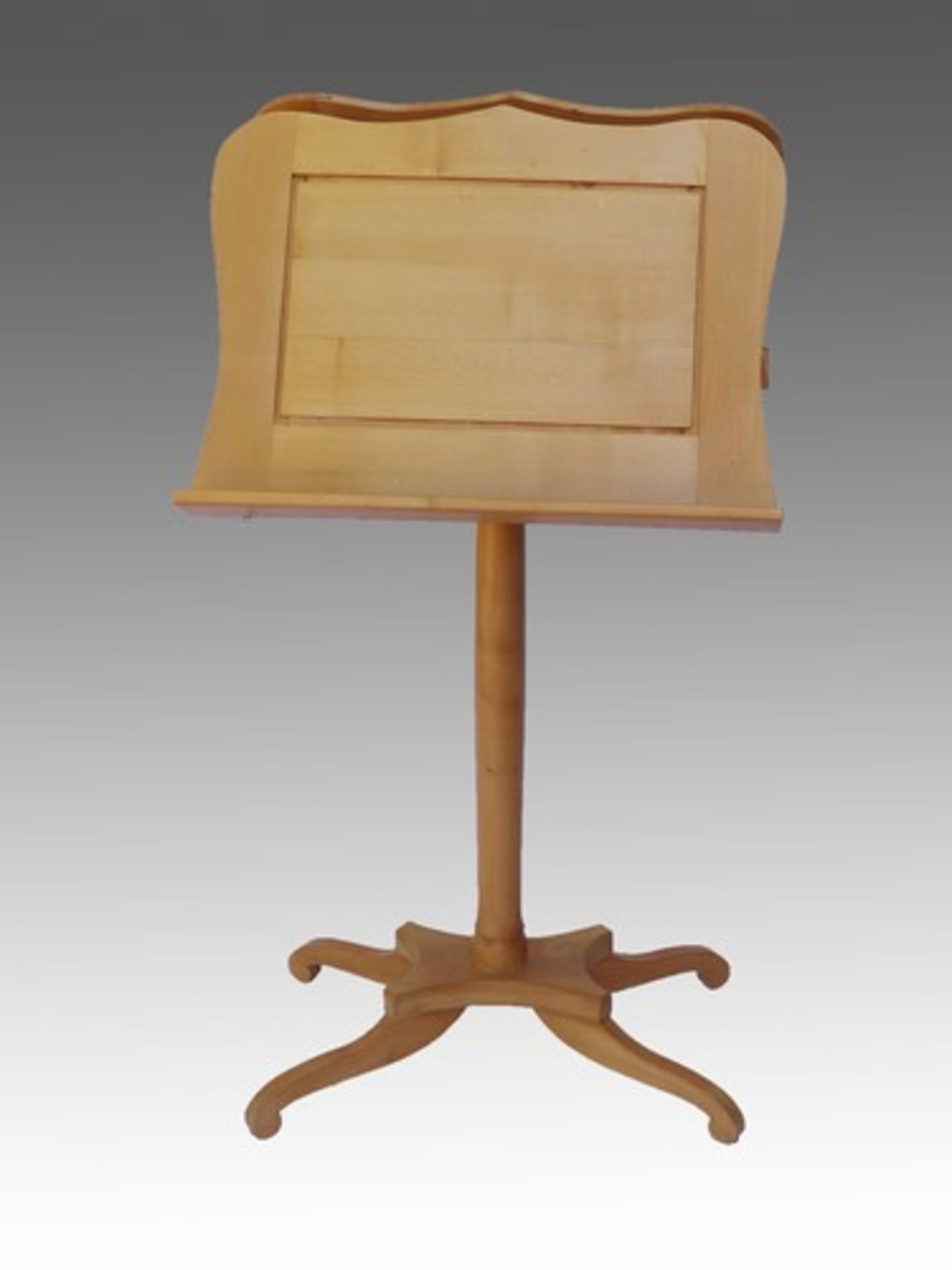 Notenständerhelles Holz, 4füßiger Stand, runder Schaft, zwei gegenüberliegende ausklappbare - Bild 2 aus 5