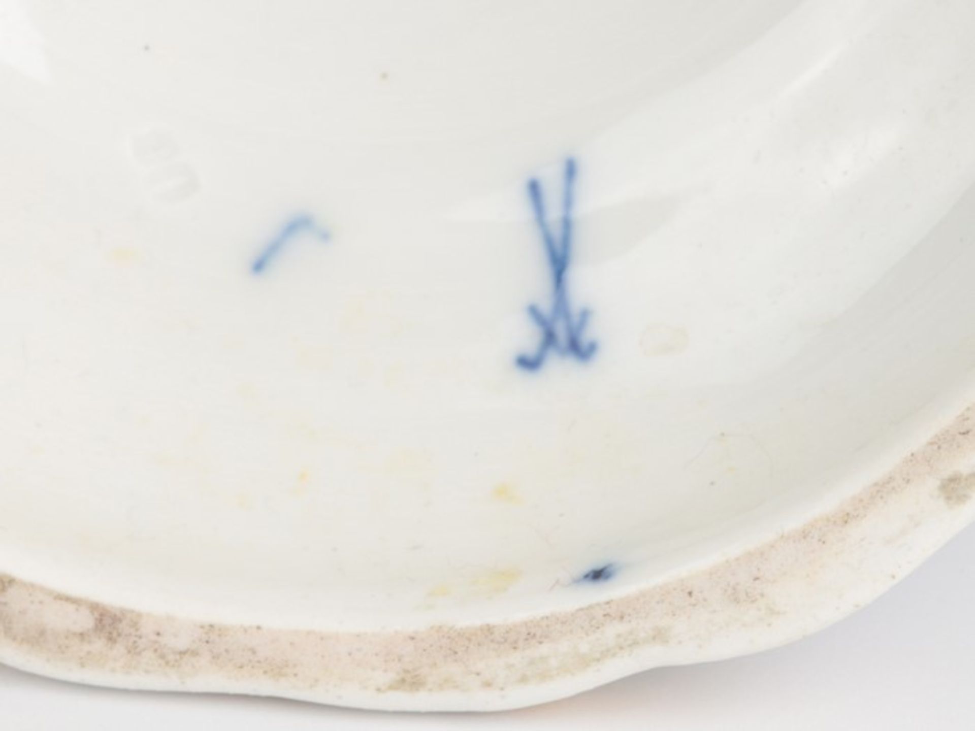 Meissen - Konvolut1850-1924, blaue Knaufschwerter, 2x 4. Wahl, 3 St., Dekor "Blaues - Bild 5 aus 5