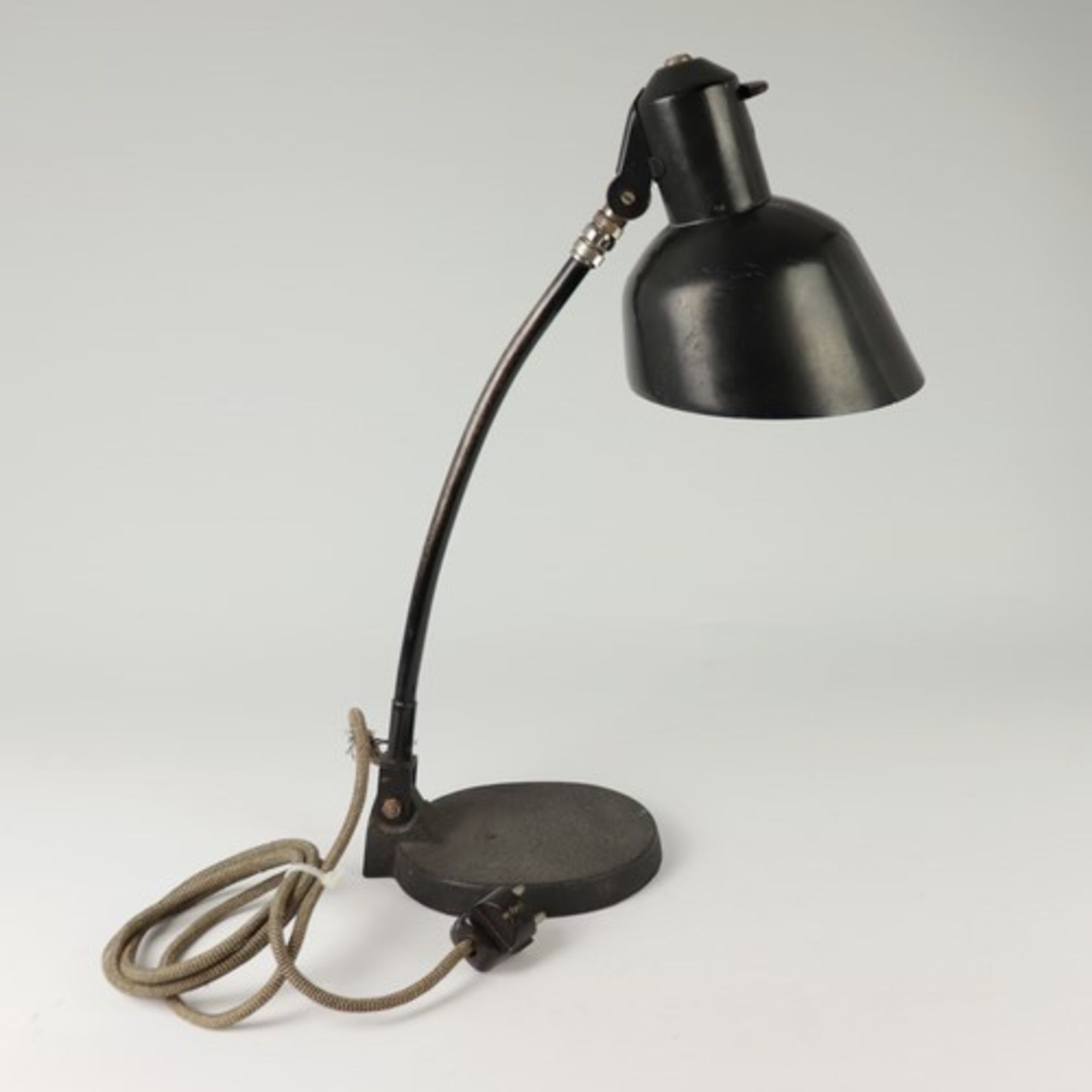 Tischlampe - Art-décoim Schirm bez., Prägemarke SIS, um 1920, Werkstattlampe/Gelenklampe - Bild 3 aus 6