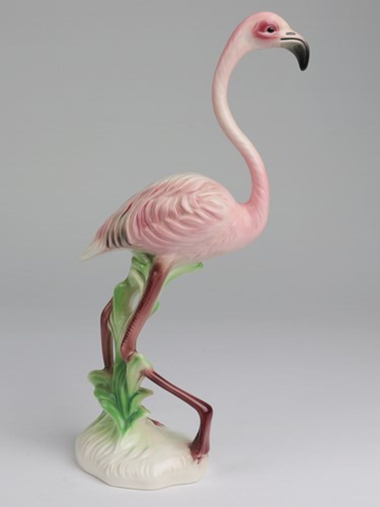 Goebel - FigurStempelmarke, Nr. 38 609 26, vollplast. Flamingo auf naturalist. Plinthe, farbig - Bild 3 aus 6