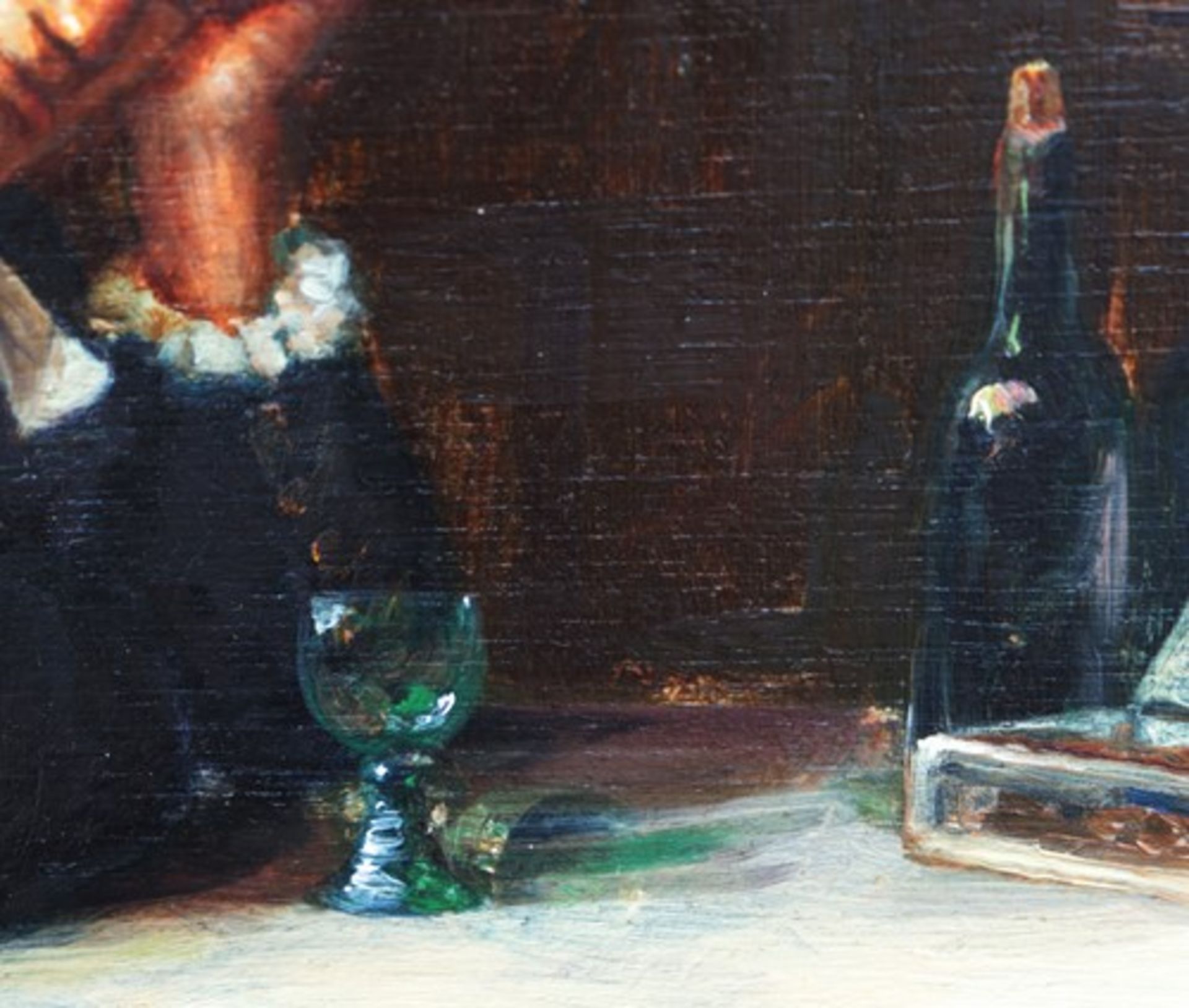 Cecchi, H."Besuch beim Kardinal", Öl/Pl., kurzer Pinselstrich, impressionistische Malweise, - Bild 5 aus 6