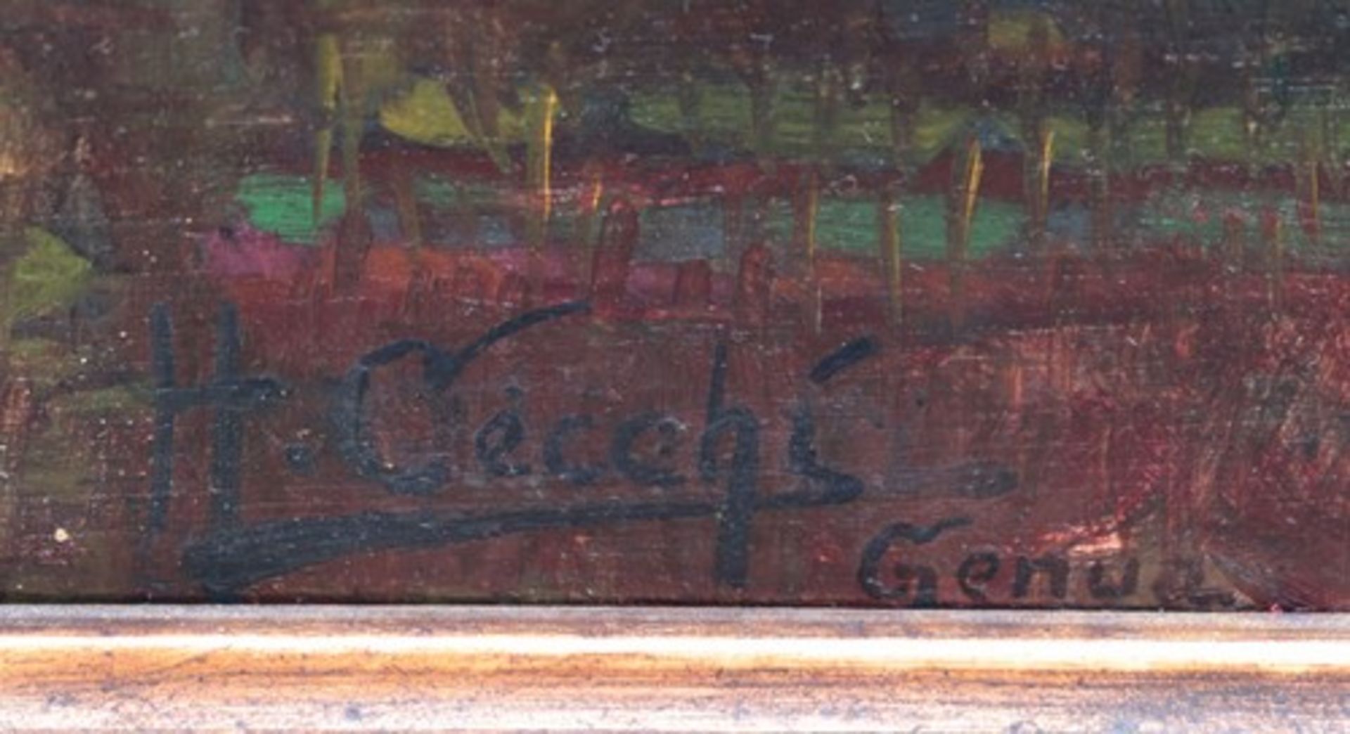 Cecchi, H."Besuch beim Kardinal", Öl/Pl., kurzer Pinselstrich, impressionistische Malweise, - Bild 2 aus 6
