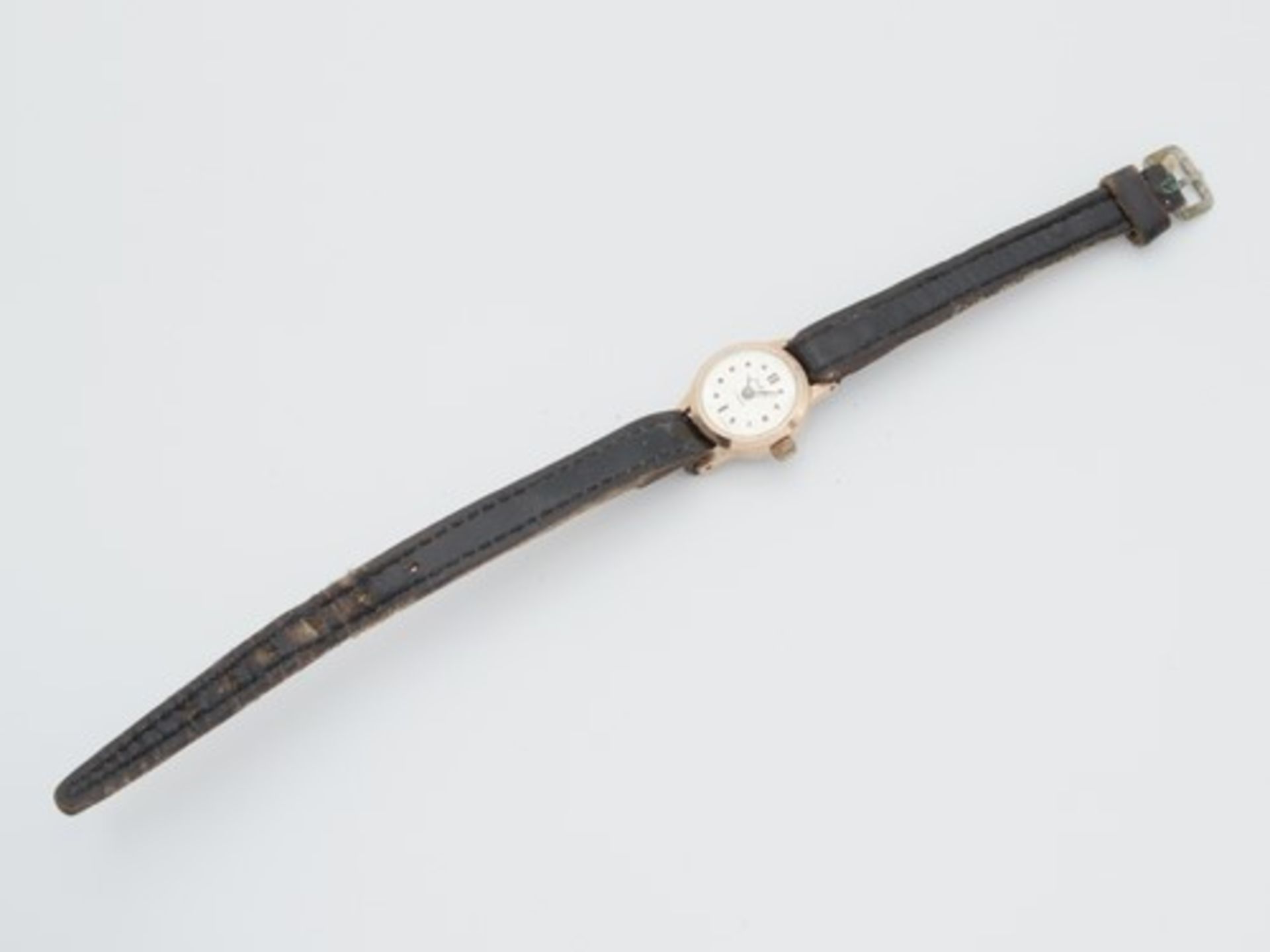 Glashütte - Damenarmbanduhrrundes Gehäuse, Dca.1,7cm, perlfarbenes Zifferblatt, aufgesetzte - Bild 3 aus 5