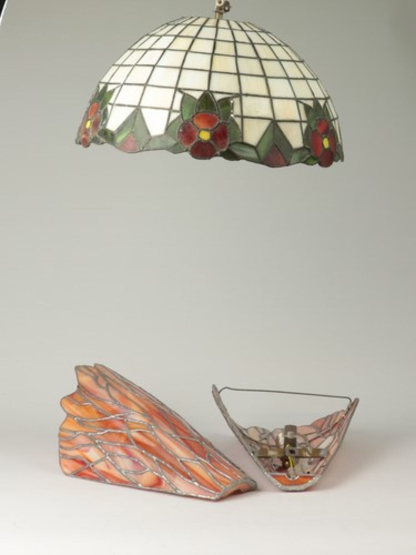 Tiffany-Stil - Lampen3 St., 1x Deckenlampe, D ca. 31cm, 2x Wandlampe, H ca. 33cm, je - Bild 3 aus 3