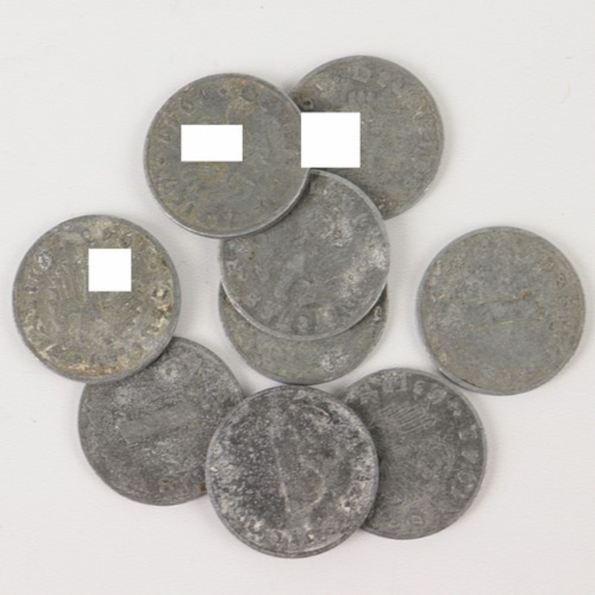 Münzen - Deutschlandum 1930/40, Zink, wohl über 100 St., Reichspfennige, Nominalwert 1/5/10/50, s- - Bild 2 aus 2