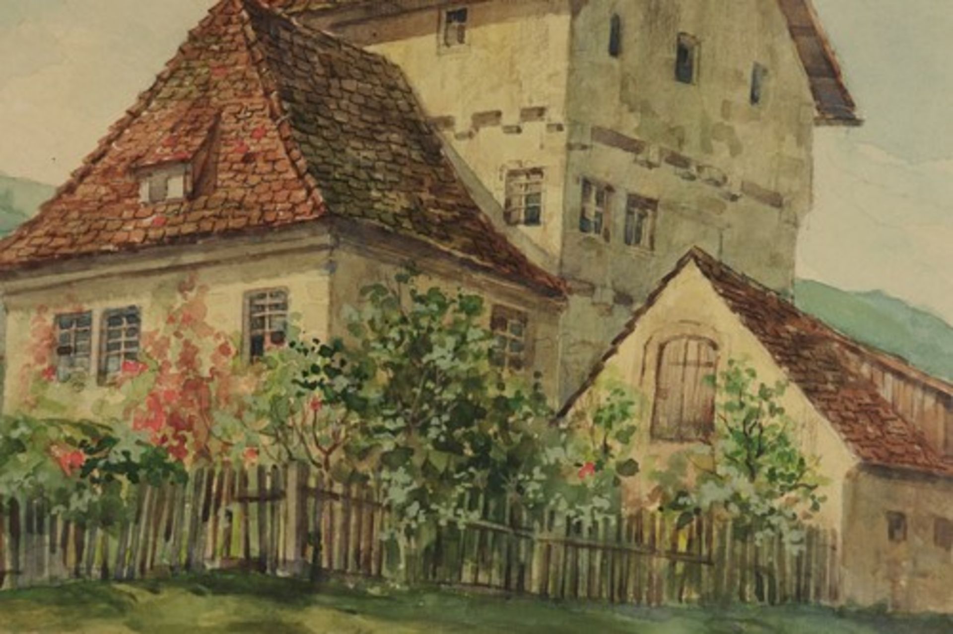 Reulein, Julius Sebald - Rothenburg o.T.Münchner Maler, 2 Aquarelle, "Das Kobolzeller Tor" u. "Altes - Bild 3 aus 6