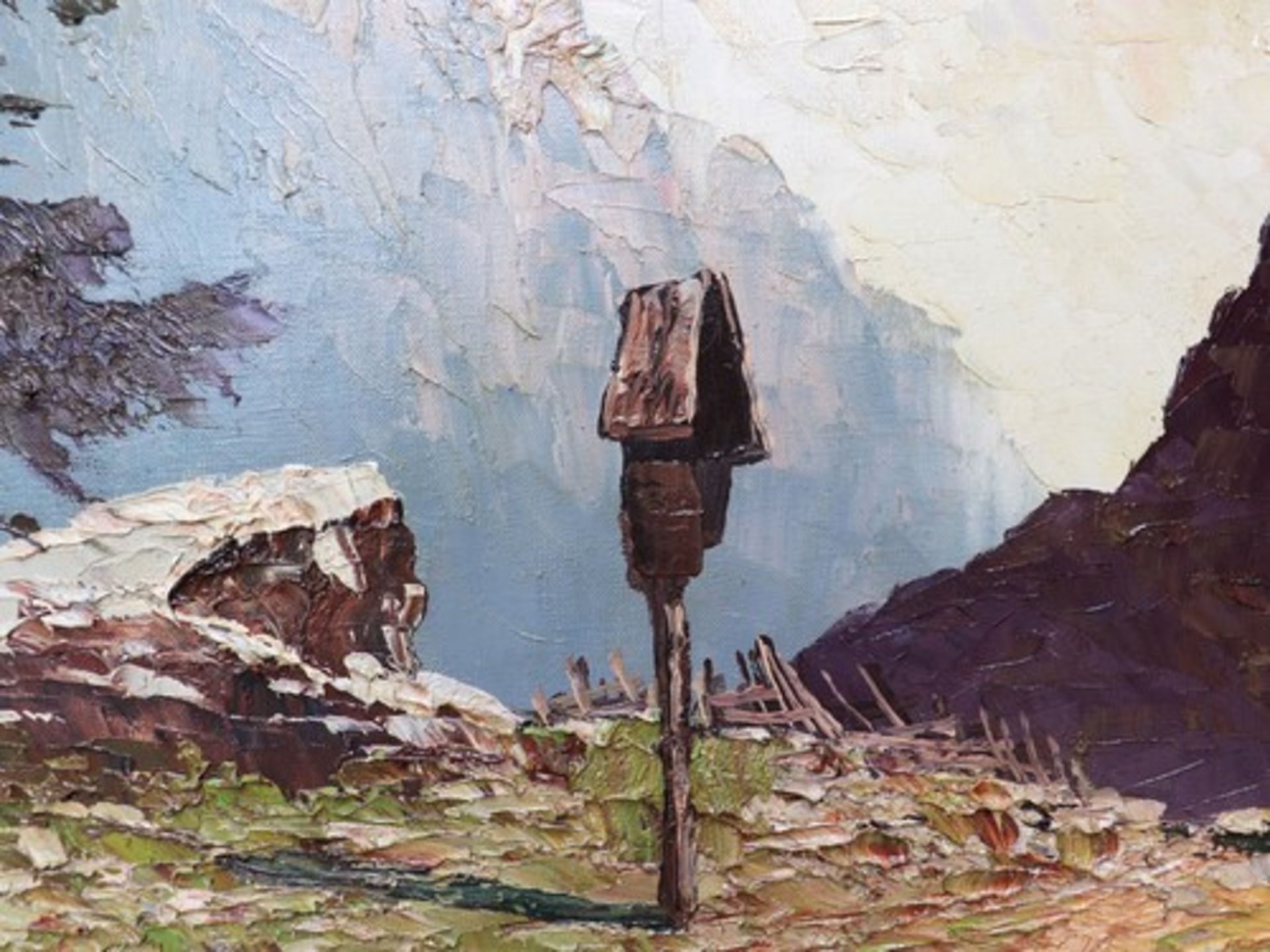 Graboné, Arnold"Palagruppe - Dolomiten", Öl/Lwd., breiter, pastoser Farbauftrag in - Bild 2 aus 5