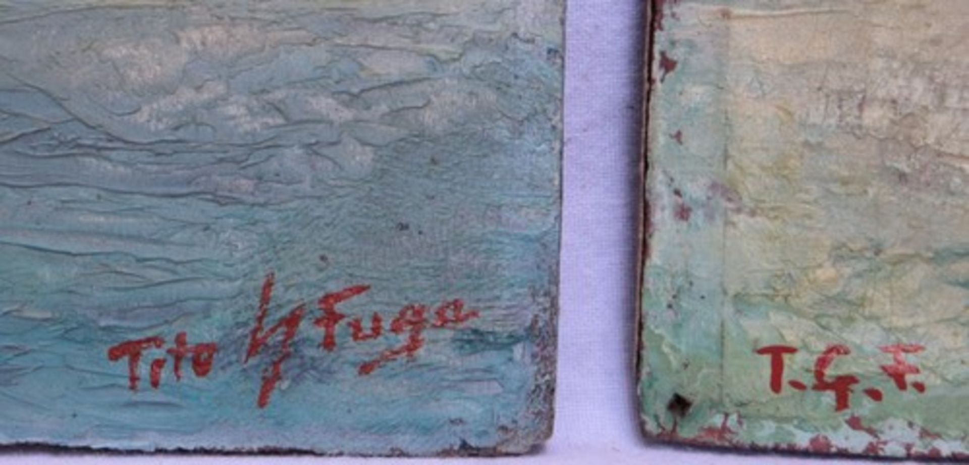 Fuga,Tito Giacinto - Pendant1.H. 20. Jh., venezianischer Maler, 2 Ölgemälde " Ansichten von - Bild 2 aus 3